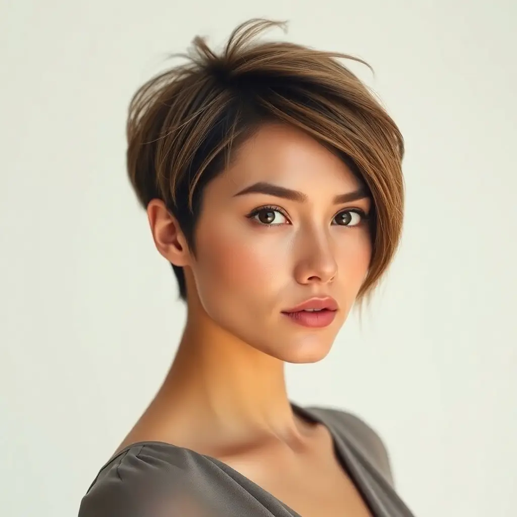 Women with bixie haircuts showcasing a blend of pixie and bob styles, featuring short, chic, and modern hairstyles.