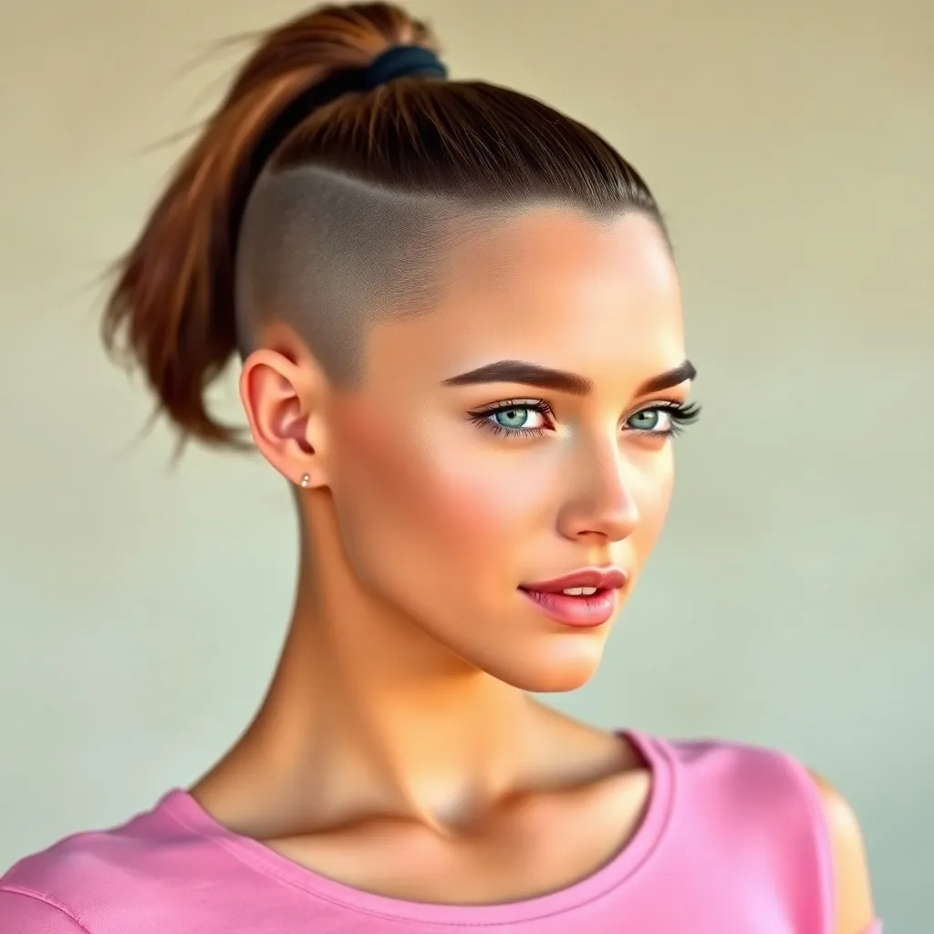 Women with undercut ponytail hairstyles showcasing edgy, versatile, and modern looks with shaved sides and sleek ponytails.