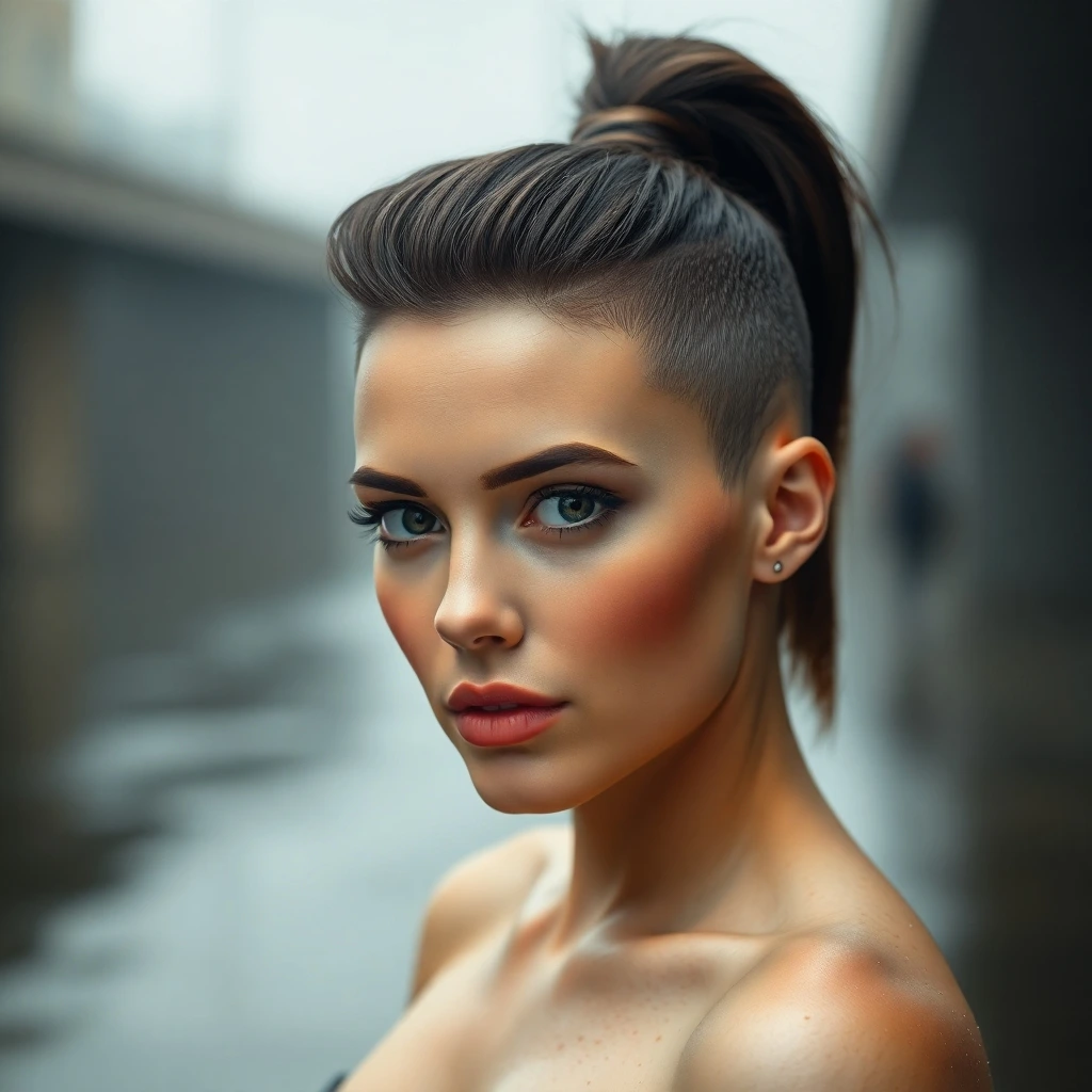 Women with undercut ponytail hairstyles showcasing edgy, versatile, and modern looks with shaved sides and sleek ponytails