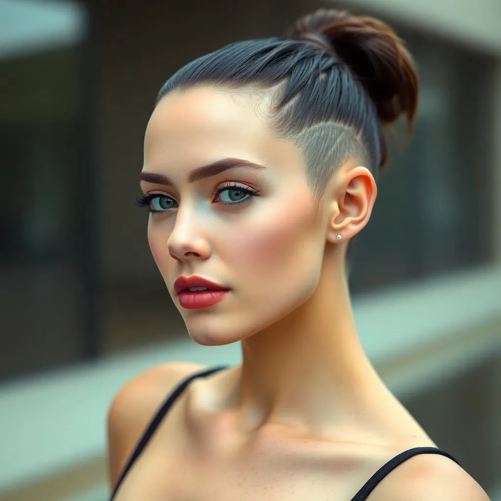 Women with undercut ponytail hairstyles showcasing edgy, versatile, and modern looks with shaved sides and sleek ponytails.