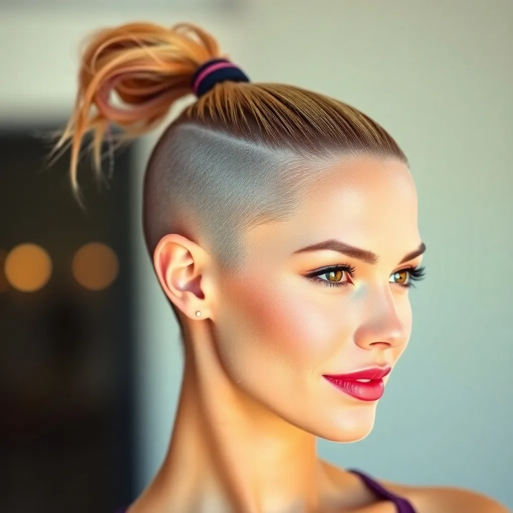 Women with undercut ponytail hairstyles showcasing edgy, versatile, and modern looks with shaved sides and sleek ponytails.