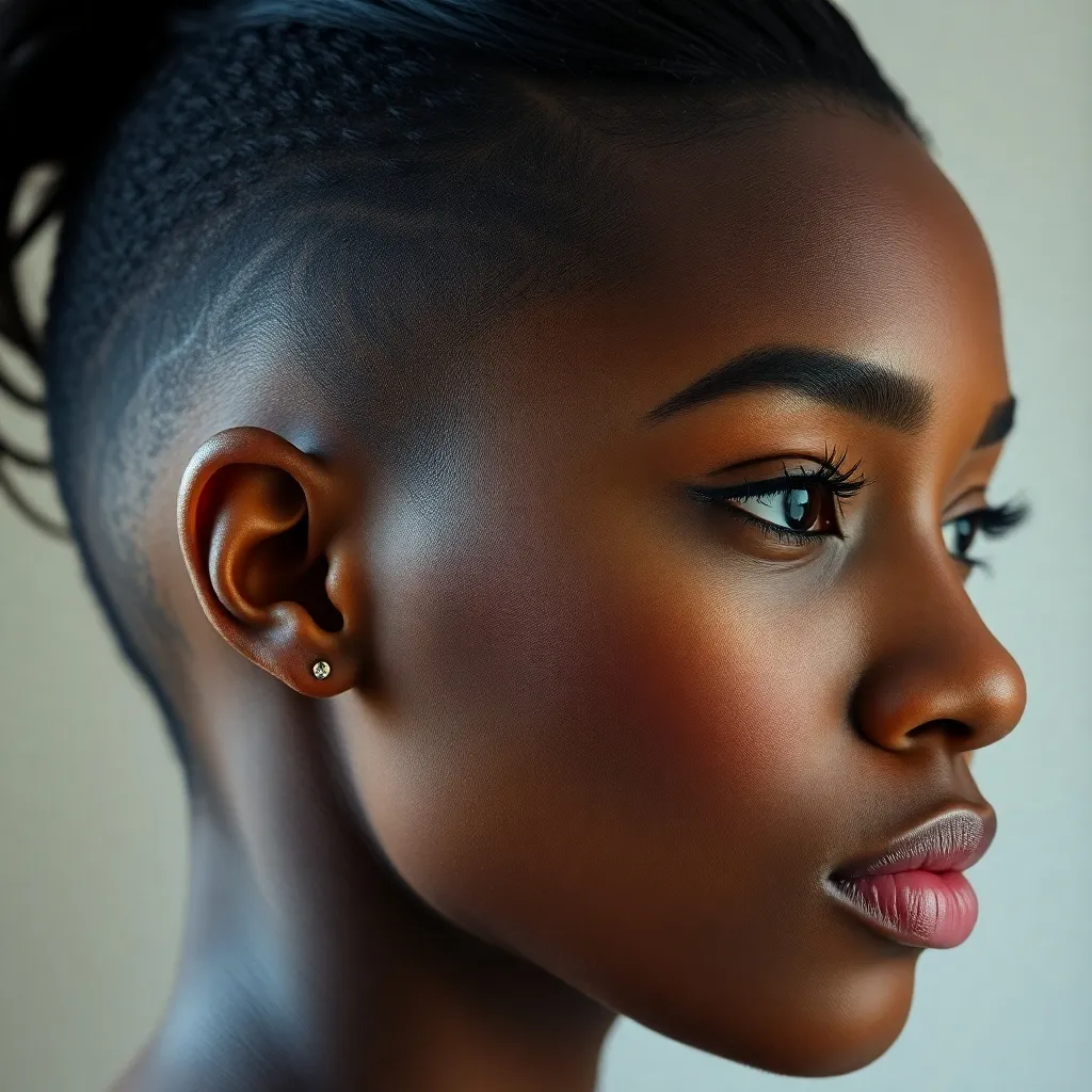 Women with undercut hairstyles featuring creative designs, showcasing bold, artistic, and edgy haircuts with shaved patterns.