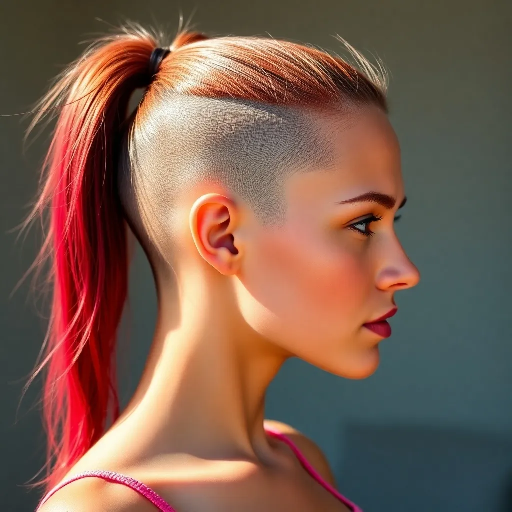 Women with undercut ponytail hairstyles showcasing edgy, versatile, and modern looks with shaved sides and sleek ponytails.