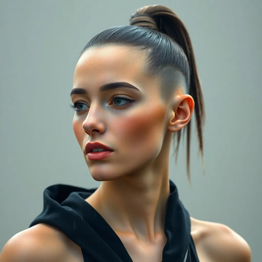 Women with undercut ponytail hairstyles showcasing edgy, versatile, and modern looks with shaved sides and sleek ponytails.