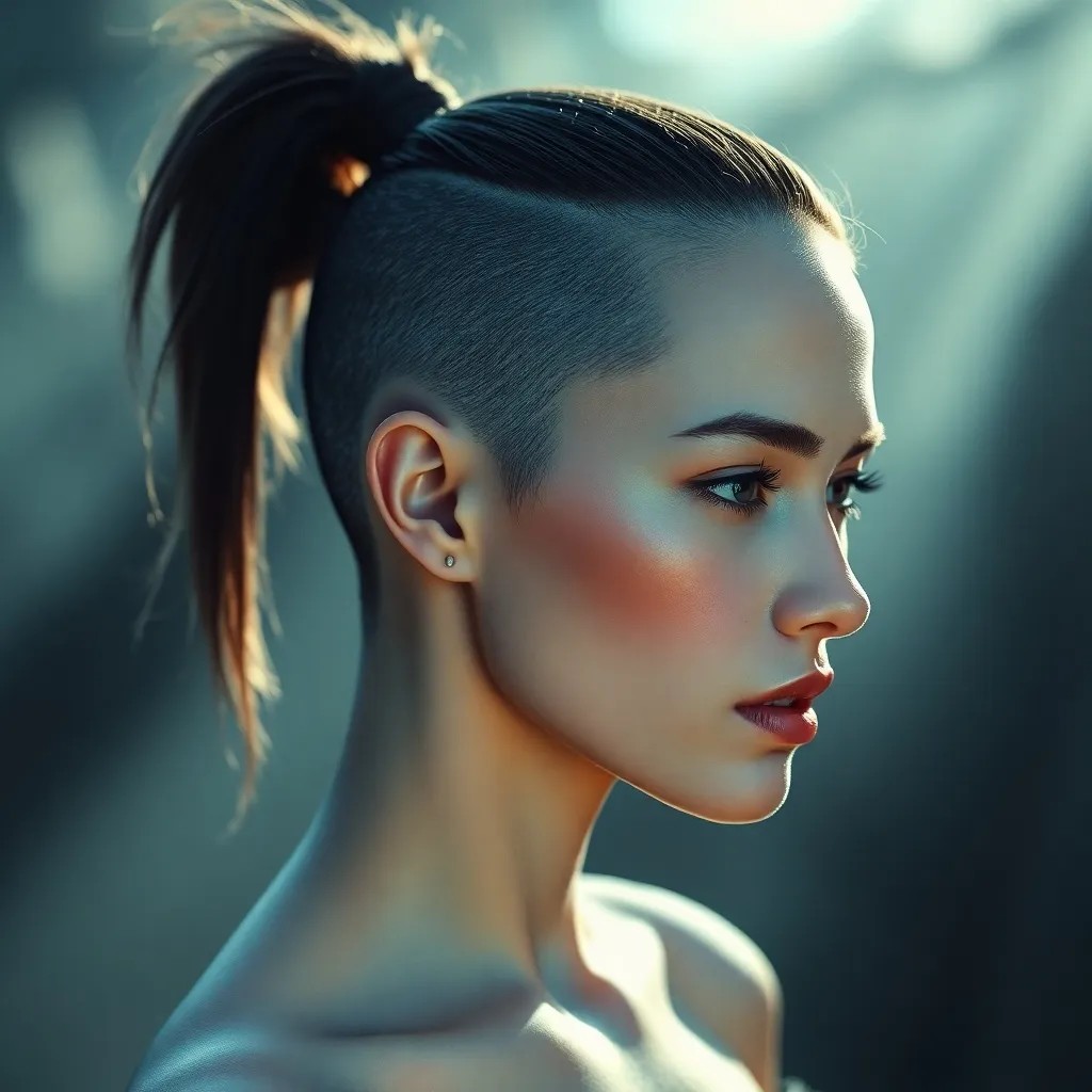 Women with undercut ponytail hairstyles showcasing edgy, versatile, and modern looks with shaved sides and sleek ponytails.