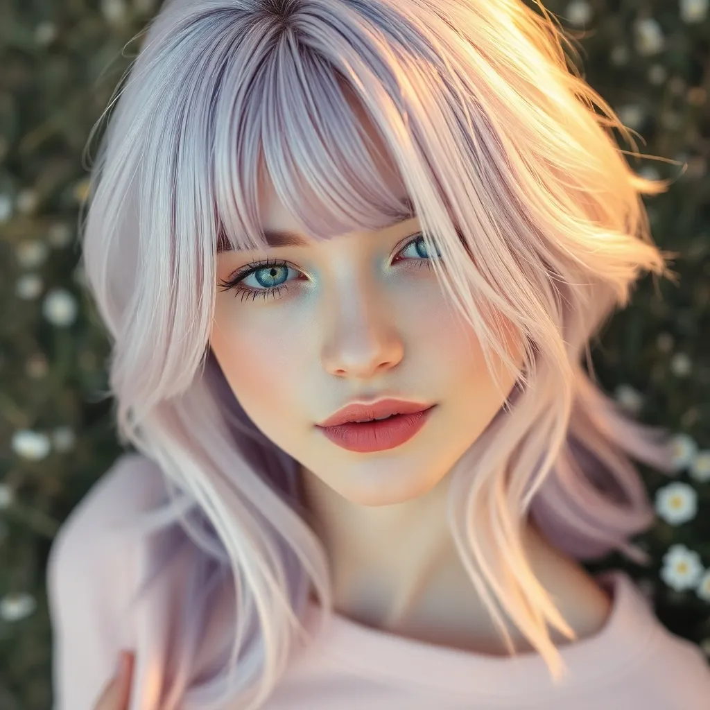 Women with pastel and soft fantasy-colored hair showcasing dreamy, muted, and whimsical tones for a creative and enchanting appearance.