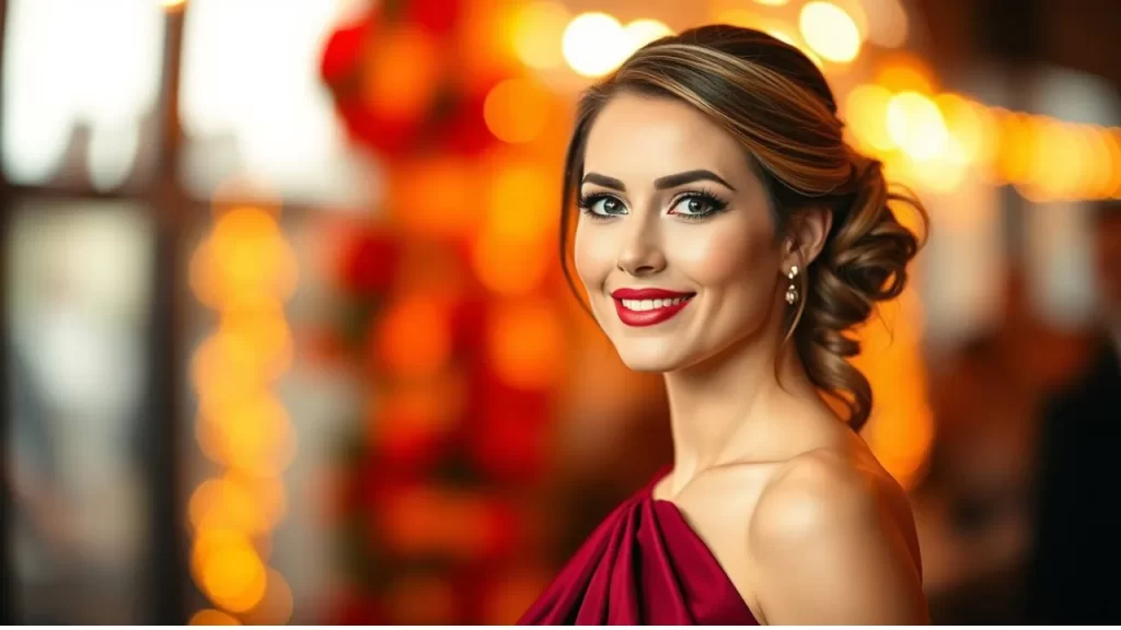 Penteados para casamento. Convidada chique com rabo de cavalo e torcidinhas laterais - penteado sofisticado para casamentos com cabelos médios/longos
